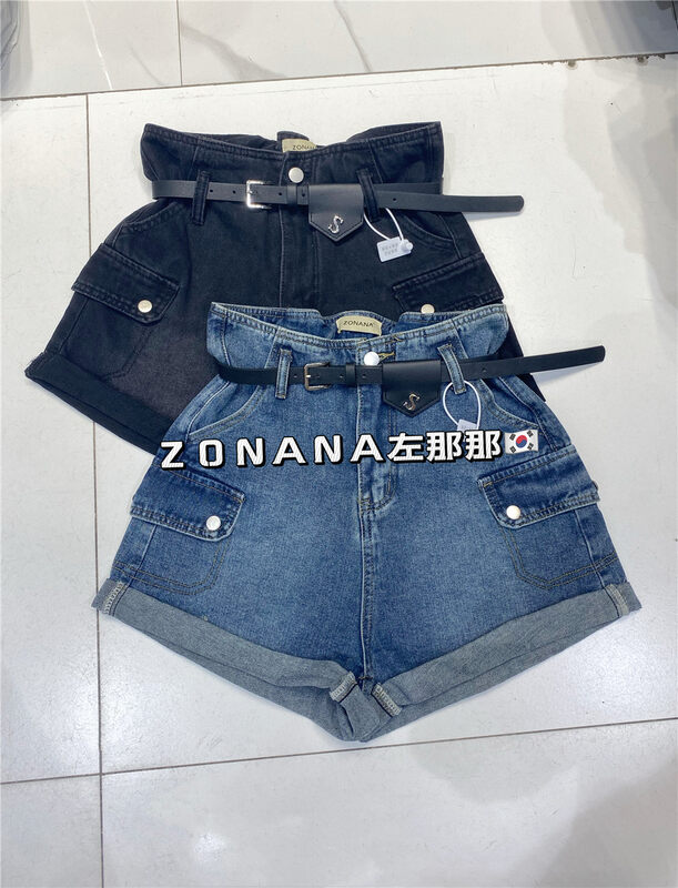 New in early autumn! [ZONANA Zuo Nana] High-waisted curly slim denim shorts (with belt) 754# ZXX