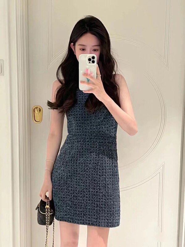 【HH】Korean style all-match denim hot girl dress (with waist rope) 8560# LSL