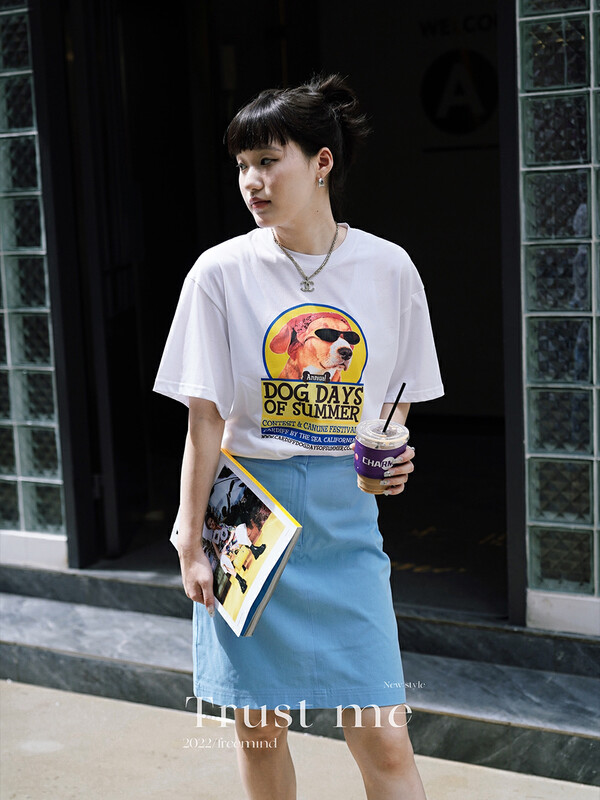 [TRUSTME] Korean version of the loose trend personality all-match short-sleeved T-shirt 68850