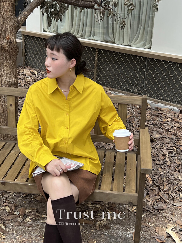 【TRUSTME】Loose Color Basic Versatile Shirt 20960# JHY
