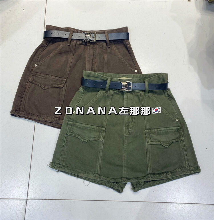 New in early autumn! [ZONANA Zuo Nana] tooling hot girl fashion denim culottes (with belt) 751# ZXX