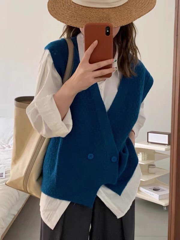 New in early autumn! [Xiaolujia] Simple and versatile solid color vest 8321# WTT