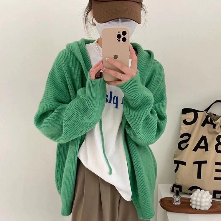New in early autumn! [Xiaolujia] Korean version of loose all-match knitted cardigan 8322# WTT