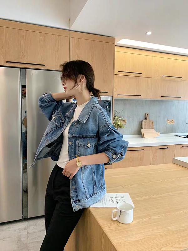 New in early autumn! [QUEEN1] Personalized high-end all-match denim jacket 18219# OZQ