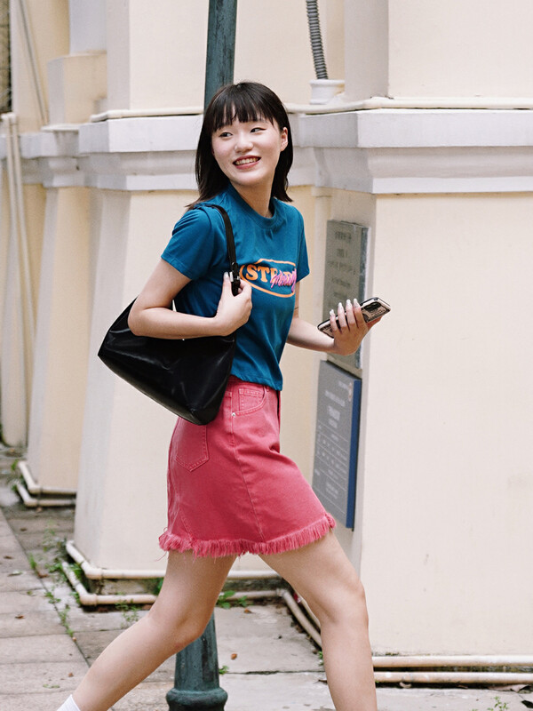 Original price 43.99! [TRUSTME] Street trend letter printing navel short-sleeved T-shirt 68590