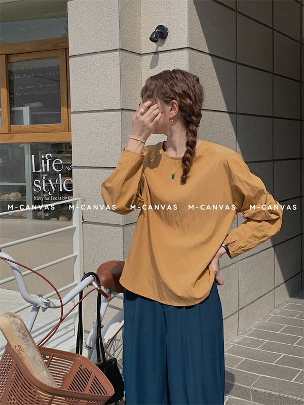 New in early autumn!【M-CANVAS】Korean loose all-match shirt 8875# HYY