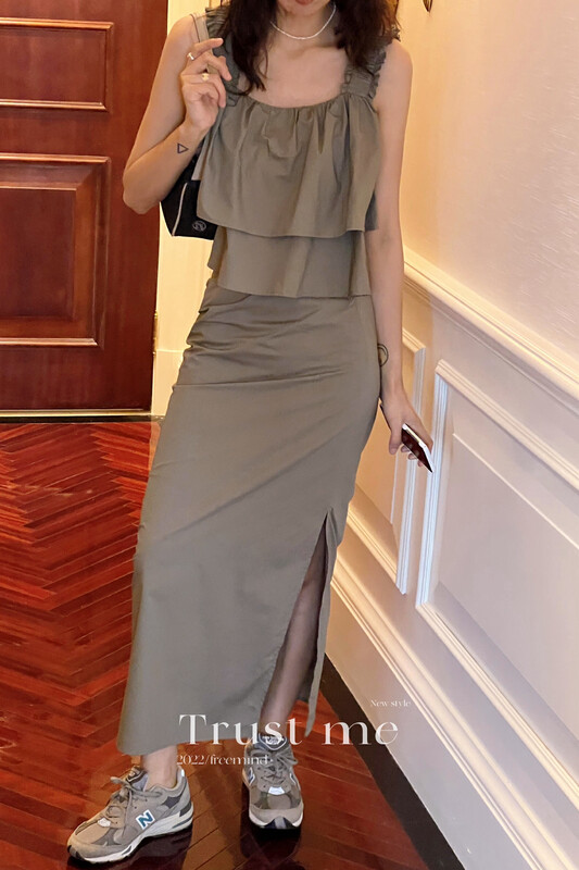 [TRUSTME] Toned pleated skirt 68920