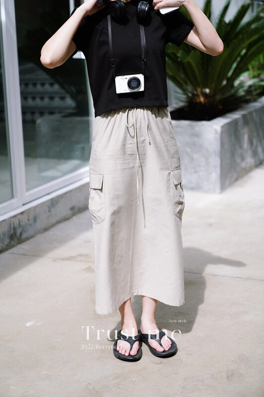 Original price 94.99! [TRUSTME] Korean version solid color all-match skirt 68670