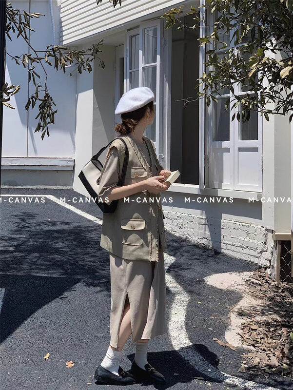 New in early autumn!【M-CANVAS】Fashion small fragrance single-breasted vest 8751# WPL
