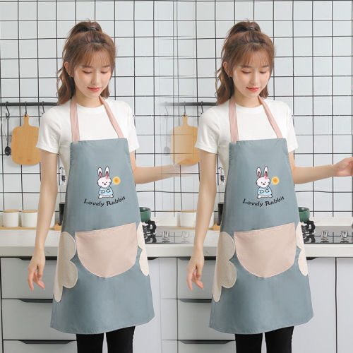 Hand-wiping apron female waterproof and oil-proof kitchen home fashion cartoon cooking waist restaurant adult male work