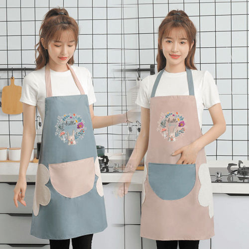 Hand-wiping apron female waterproof and oil-proof kitchen home fashion cartoon cooking waist restaurant adult male work
