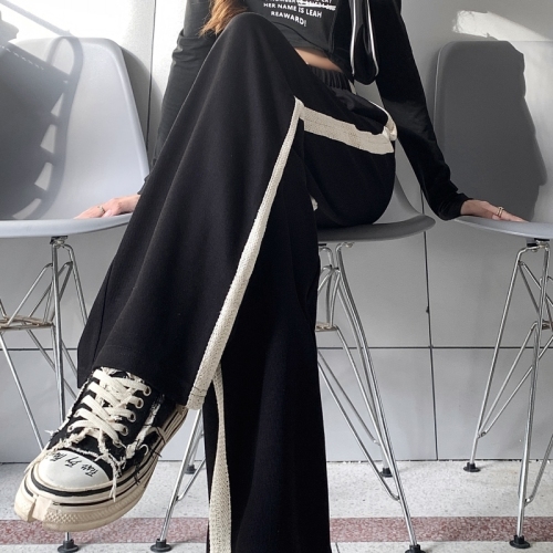 Real price: 260g big fish scale autumn clothes, high street leisure sports casual pants, women's wide legs show thin