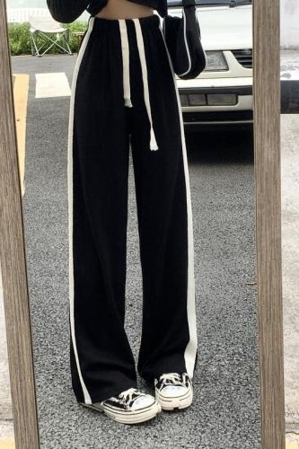 Real price: 260g big fish scale autumn clothes, high street leisure sports casual pants, women's wide legs show thin
