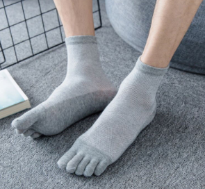 Mesh five-finger socks men's cotton breathable mid-tube business socks spring and summer thin cotton deodorant socks