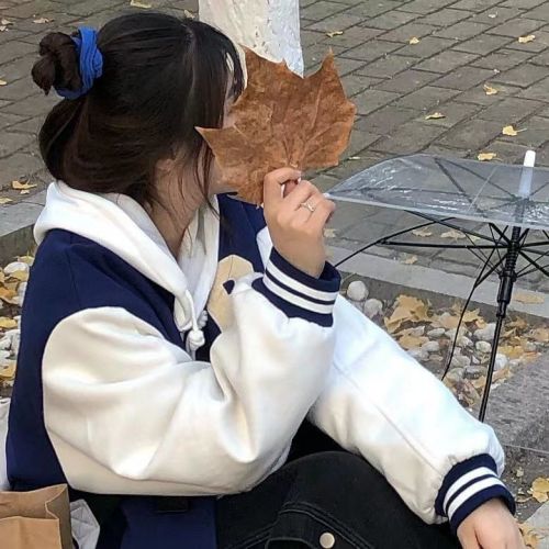 Baseball uniform female student autumn and winter new Korean version loose college style jacket cardigan sweater