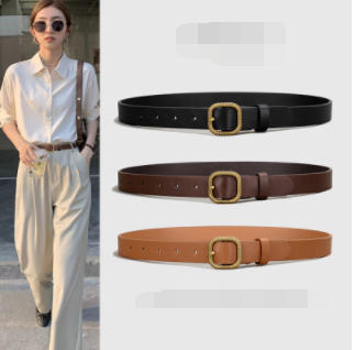 Ladies belt 2022 new fashion all-match jeans retro belt brown Korean version trendy simple ins pants