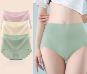 Large size underwear spring and summer plus fertilizer traceless graphene women's antibacterial high waist abdomen hip pants briefs ice silk fat mm