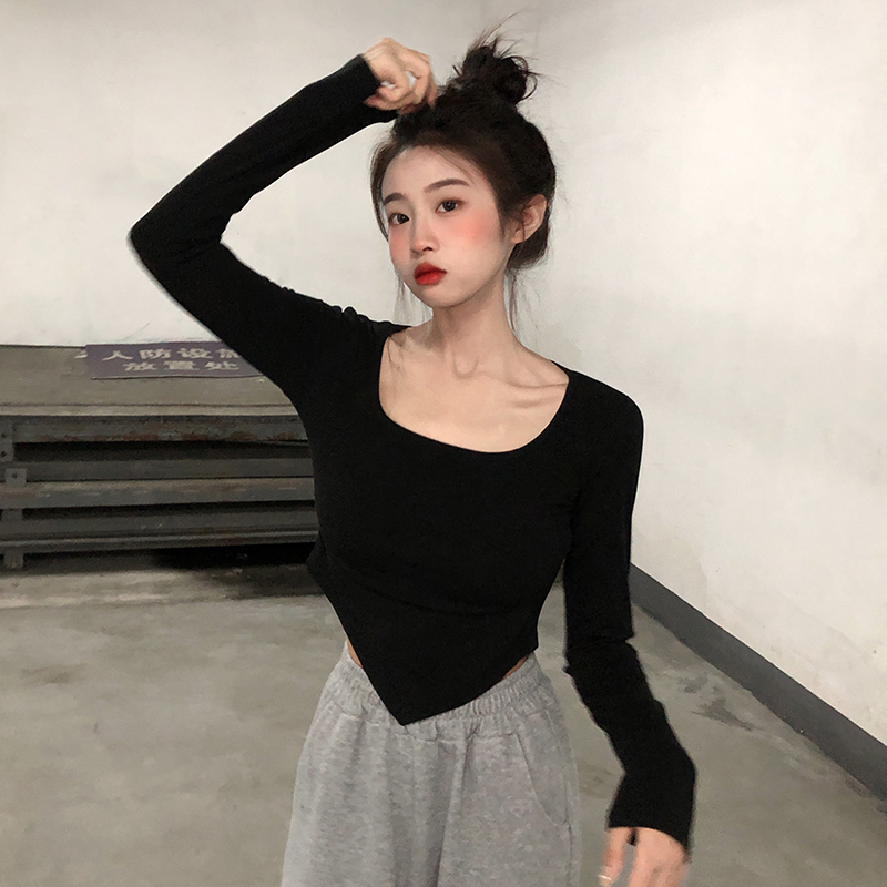 All three!  Real shot real price control 3!  Pure Desire Slim Slim Irregular Long Sleeve T-Shirt Autumn and Winter