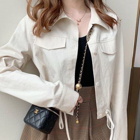 2022 cotton autumn new western style small suit jacket jacket female Korean version loose student all-match short top