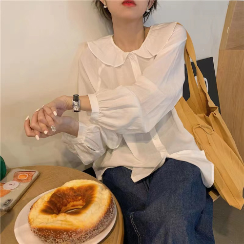 Japanese sweet doll collar bottoming long-sleeved shirt women's spring and autumn new college style all-match outer wear