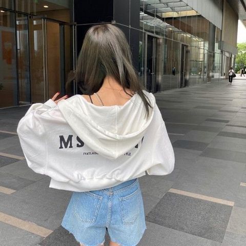 Korean version loose thin section large size printing lazy wind zipper cardigan sweater short coat women