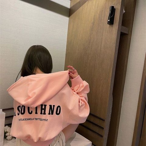 Korean version loose thin section large size printing lazy wind zipper cardigan sweater short coat women