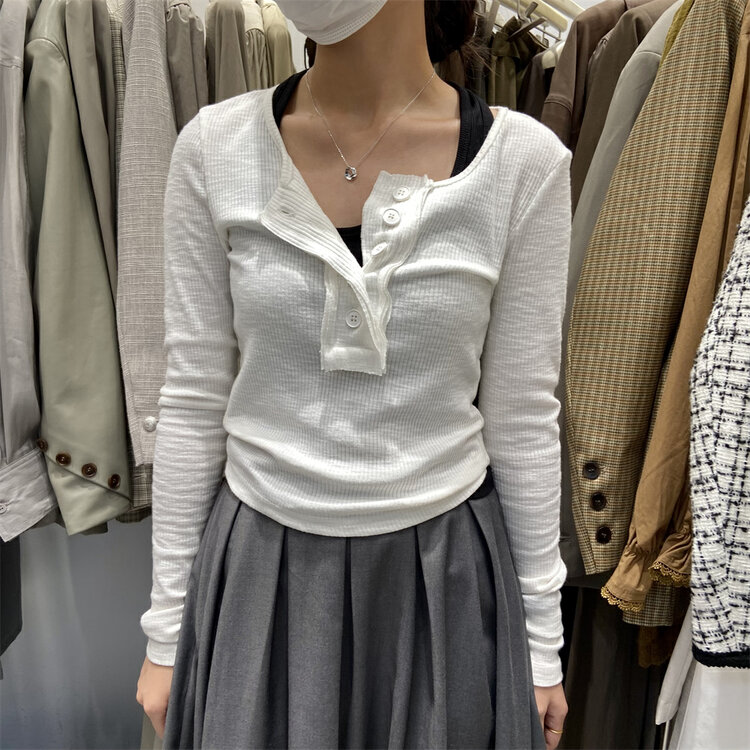 New in early autumn! [WINNER] Neat comfortable small shirt + halter neck simple vest suit YS1-8859# L