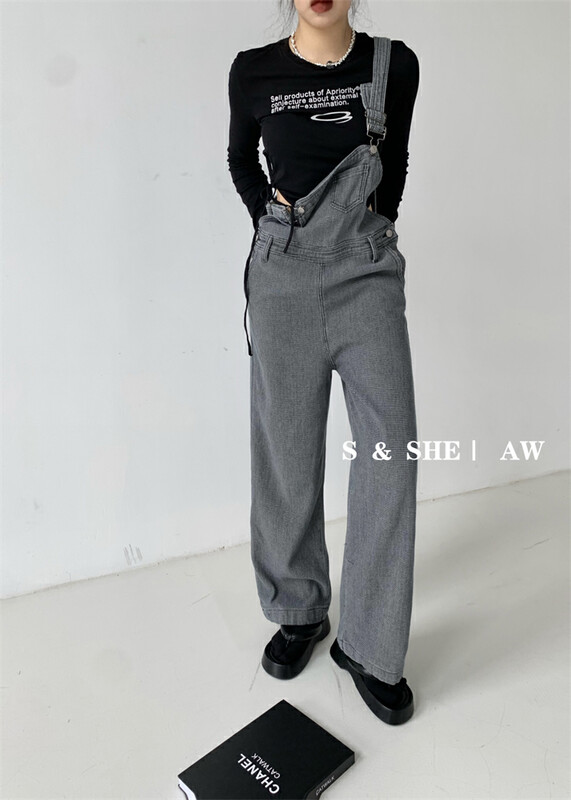 New in early autumn!  【S&SHE】Casual simple high waist slim denim overalls MODEIKC4219T# HYY