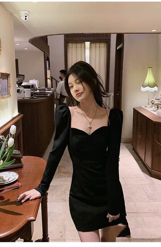 Autumn is new!【SEE YOU】Fashionable temperament long-sleeved dress 001# PCZ