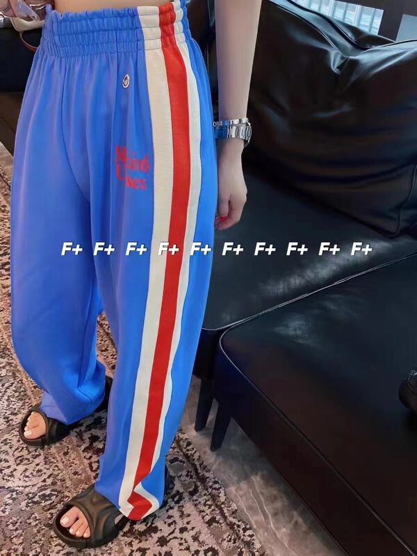 New in early autumn! [F] Loose colorblock print wide-leg casual pants 1570# HBX