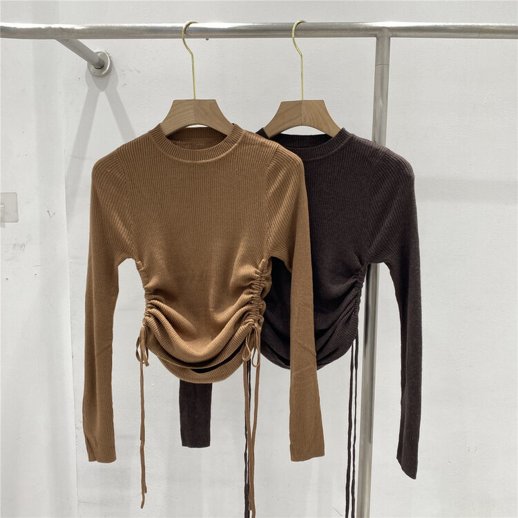 Early autumn new style! [LMK] temperament drawstring sweater 278# HJY