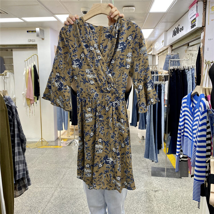 【LMK】Korean Lady V-Neck Dress 313# HJY