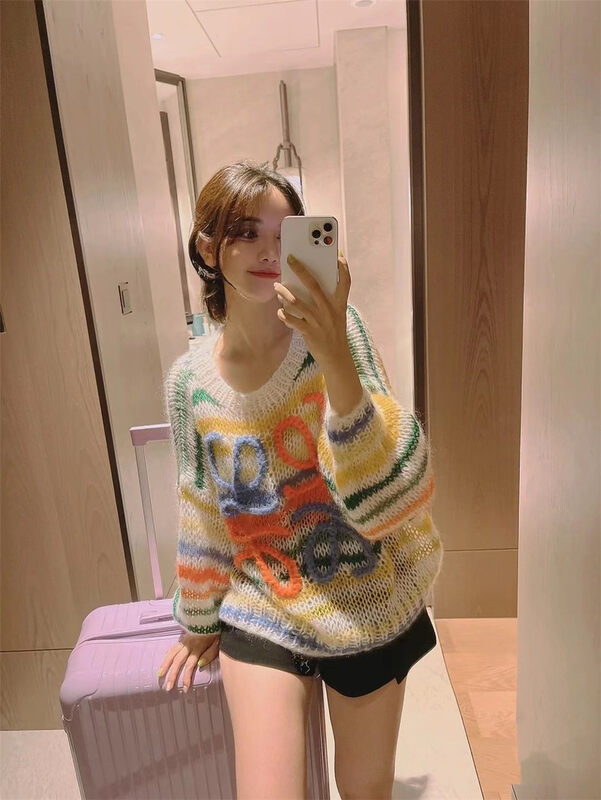New in early autumn! [Big C STUDIO] Lazy Wind Striped Loose Warm Sweater YS1-9917# PCZ
