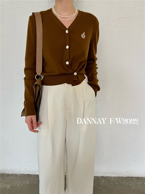 Autumn is new! [DANNAY] Long-sleeved Korean button-knit cardigan (including 20% ​​wool) 2211# WPL
