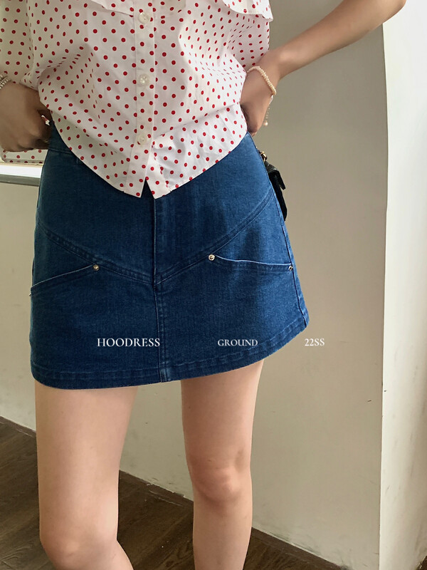 [Fire HOODRESS] Fashionable and hot all-match high-stretch cut denim culottes 22256# JHY