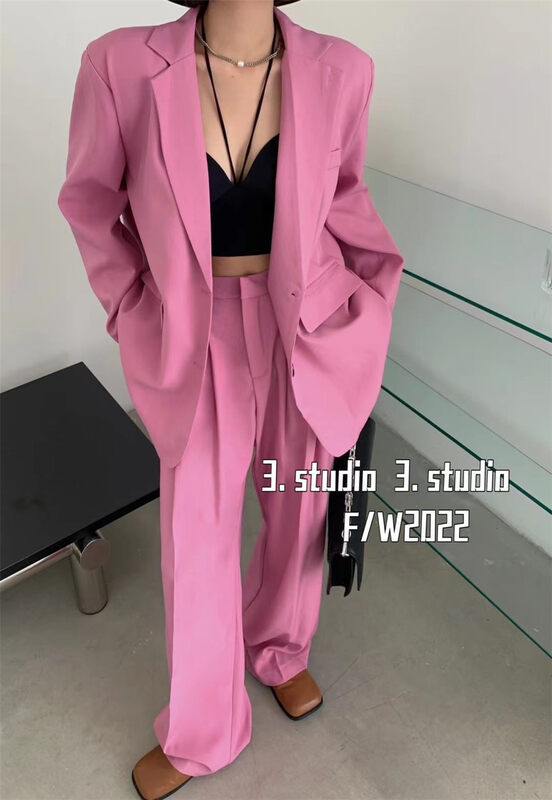New in autumn! [3.STUDIO] Commuter temperament suit + wide-leg casual trousers suit 22212# PCZ