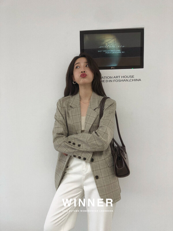 New in early autumn!【WINNER】Single-breasted plaid comfortable and versatile suit 8817# LL