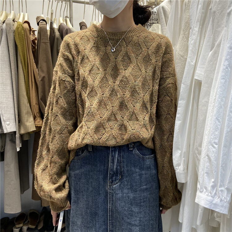 Autumn is new! [WINNER] Lingge fashion Korean pullover warm sweater (sell sweater only) YS1-8863# L