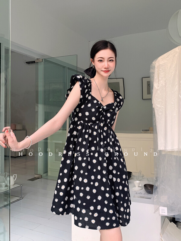 【Fire HOODRESS】Sweet floral lace-up dress 22182# JHY