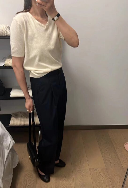 New in early autumn! [SELNENE] V-neck loose all-match knitted sweater 3001# XYJ