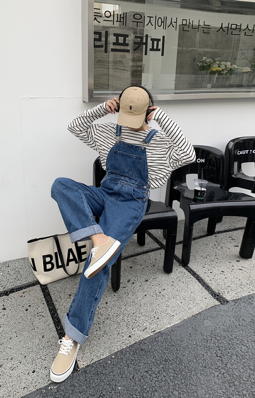 New in early autumn! [Only Love] Simple, versatile and generous Japanese style denim overalls C835# ZXL
