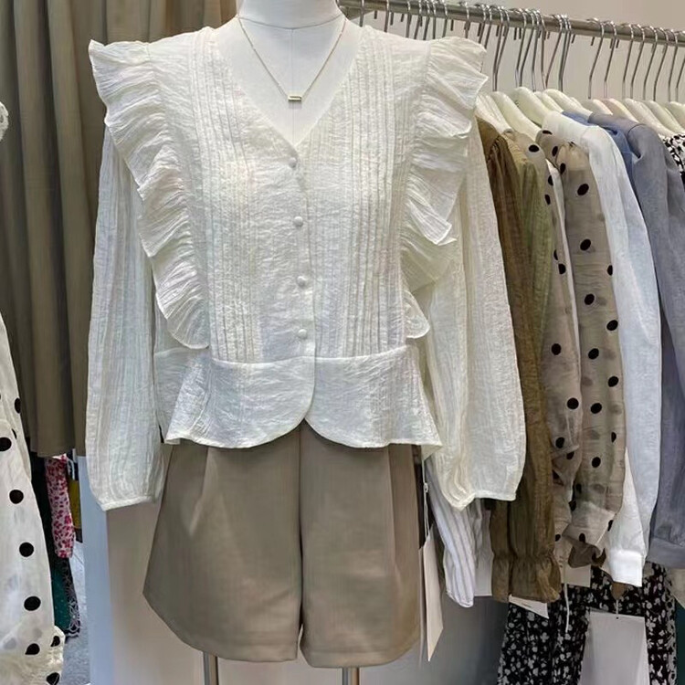 New in early autumn! 【Miss Xixi】Sweet loose and versatile single-breasted shirt 9648# L