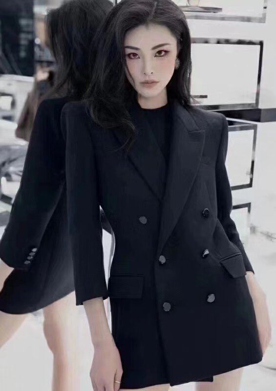 New in early autumn! [Big C STUDIO] Korean version of long-sleeved breasted suit (without brooch) 8031# PCZ