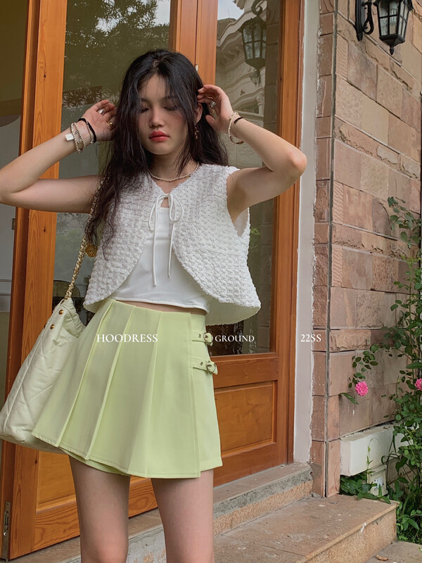 【Fire HOODRESS】Korean Style Adjustable Metal Heart Buckle High Waist Culottes J22035# JHY