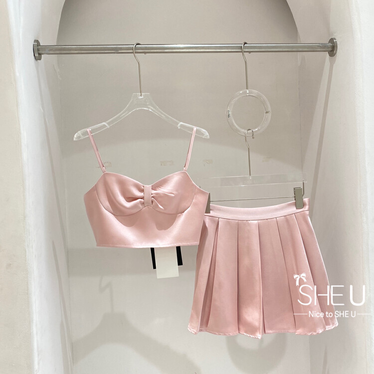 【SHE U】Sweet butterfly suspender skirt suit 59083