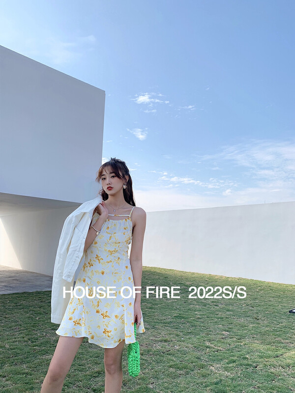 New in early spring!  [Fire HOODRESS] Flower City Exquisite Sling Dress 22011# OZQ