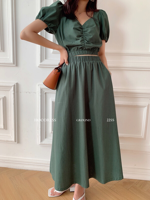 Original price 123.95! [Fire HOODRESS] Korean Comfortable Simple Shirt + Versatile Slit Skirt Suit J21256# JHY