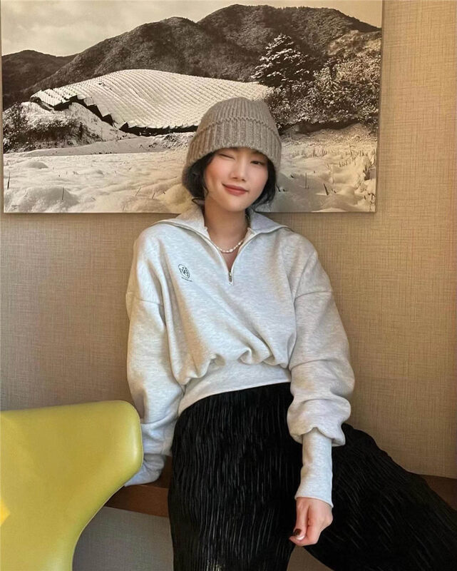 Early autumn new style!【SELNENE】Casual POLO Neck Loose Sweater 5094# XYJ