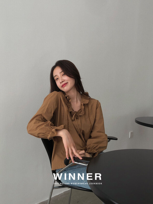 New in early autumn!【WINNER】Korean loose design lace-up shirt 8811# LL