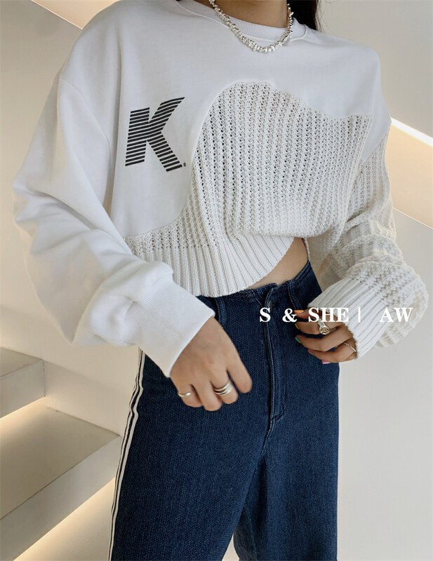New in early autumn!  【S&SHE】Casual Simple Letter Round Neck Pullover Knitwear MODESC4138A# HYY